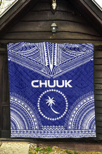 Chuuk Premium Quilt - Chuuk Flag Polynesian Chief Blue Version - Polynesian Pride