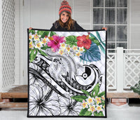 YAP Polynesian Premium Quilt - Summer Plumeria (White) - Polynesian Pride