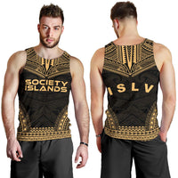 Society Islands Men's Tank Top - Polynesian Chief Gold Version - Polynesian Pride