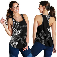Kosrae Women's Racerback Tank - Micronesian Pattern Flash Black - Polynesian Pride