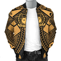 Samoa Polynesian Men's Bomber Jacket - Samoa Gold Seal with Polynesian Tattoo - Polynesian Pride