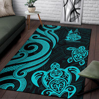 New Caledonia Area Rug - Turquoise Tentacle Turtle - Polynesian Pride
