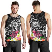 Hawaii Polynesian Men's Tank Top - Hawaii Seal With Turtle Plumeria (Black) Black - Polynesian Pride