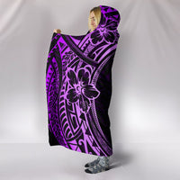 Hawaii Turtle Polynesian Purple Hooded Blanket - Polynesian Pride