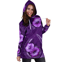 Hawaii Women's Hoodie Dress - Hibiscus Purple - Polynesian Pride