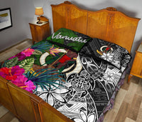 Vanuatu Quilt Bed Set - Turtle Plumeria Banana Leaf - Polynesian Pride