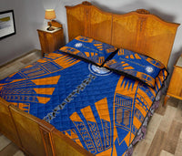 Marshall Islands Quilt Bed Set - Marshall Islands Seal & Polynesian Orange Tattoo Style - Polynesian Pride