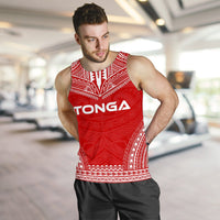 Tonga Men's Tank Top - Polynesian Chief Flag Version - Polynesian Pride