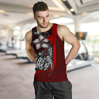 Polynesian Hawaii Men Tank Top Red - Turtle with Hook - Polynesian Pride