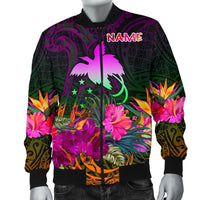Papua New Guinea Personalised Men's Bomber Jacket - Summer Hibiscus - Polynesian Pride