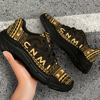 Northern Mariana Islands Chunky Sneakers - Polynesian Chief Gold Version - Polynesian Pride