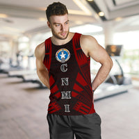 Northern Mariana Islands Men Tank Top - Polynesian Tattoo Red - Polynesian Pride