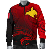 Papua New Guinea Men's Bomber Jacket - Raggiana Bird of Paradise Polynesian Patterns - Polynesian Pride