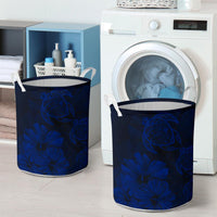 Hibiscus Turtles Hawaii Laundry Basket Blue AH - Polynesian Pride