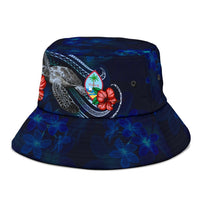 Guam Polynesian Bucket Hat - Blue Turtle Hibiscus - Polynesian Pride