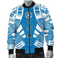 Northern Mariana Islands Men Bomber Jackets - Polynesian Tattoo Flag - Polynesian Pride