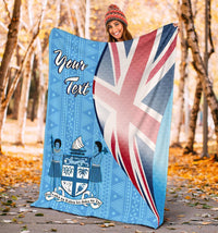 Fiji Custom Personalised Premium Blanket - Fiji Flag - Polynesian Pride