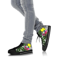 Palau High Top Shoes White - Turtle Plumeria Banana Leaf - Polynesian Pride