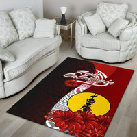 New Caledonia Polynesian Area Rug - Coat Of Arm With Hibiscus - Polynesian Pride