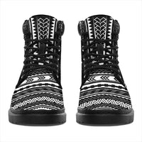 Nauru Leather Boots - Polynesian Black Chief Version - Polynesian Pride