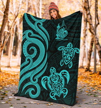 New Caledonia Premium Blanket - Turquoise Tentacle Turtle - Polynesian Pride