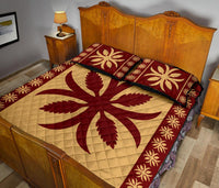 Hawaiian Quilt Pattern Flower Lovely Quilt Bed Set - Polynesian Pride