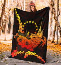 Cook Islands Polynesian Premium Blanket - Swordfish With Hibiscus - Polynesian Pride