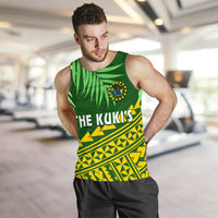 Cook Islands Rugby Men Tank Top Coconut Leaves - The Kuki's - Polynesian Pride