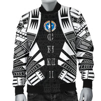 Northern Mariana Islands Men Bomber Jackets - Polynesian Tattoo Black - Polynesian Pride