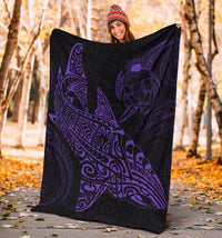 Shark Polynesian Blanket - Polynesian Tattoo Purple - Polynesian Pride