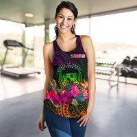 Polynesian Hawaii Women's Racerback Tank - Summer Hibiscus Art - Polynesian Pride