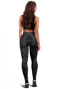 Polynesian Tradition Gray Hawaii Women's Leggings AH - Polynesian Pride