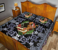 Hawaii Polynesian Quilt Bed Set - Hawaiian Dancing Girl Silver - Polynesian Pride