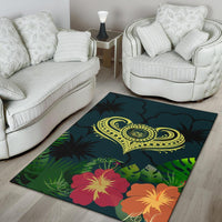 Polynesian Hawaii Area Rug - Heart with - Polynesian Pride