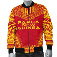 Papua New Guinea Flag Polynesian Chief Men's Bomber Jacket - Polynesian Pride