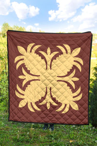 Hawaiian Premium Quilt Royal Pattern - Coral - A2 Style - Polynesian Pride