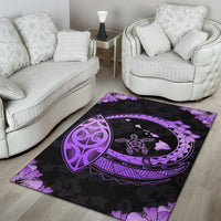 Hawaii Turtle Hibiscus Corner Map Polynesian Area Rug AH - Polynesian Pride