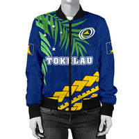 Tokelau Rugby Women Bomber Jacket Coconut Leaves - Polynesian Pride