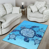 Big Blue Turtle Area Rug - Polynesian Pride
