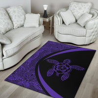 Hawaii Turtle Polynesian Area Rug Circle Style Purple - Polynesian Pride