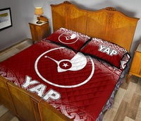 Yap Quilt Bed Set - Yap Flag Red Fog Style - Polynesian Pride