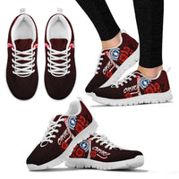 Northern Mariana Islands Polynesian Sneakers - Coat Of Arm With Hibiscus - Polynesian Pride