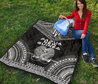 Papua New Guinea Premium Quilt - Papua New Guinea Coat Of ArmsPolynesian Chief Black Version - Polynesian Pride