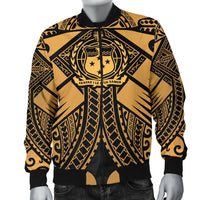 Samoa Polynesian Men's Bomber Jacket - Samoa Gold Seal with Polynesian Tattoo - Polynesian Pride