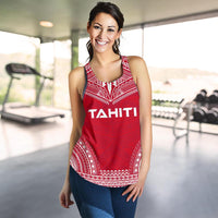Tahiti Women's Racerback Tank - Polynesian Chief Flag Version - Polynesian Pride