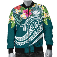 Samoa Polynesian Men's Bomber Jacket - Summer Plumeria - Polynesian Pride