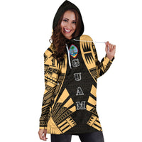 Guam Hoodie Dress - Polynesian Tattoo Gold - Polynesian Pride