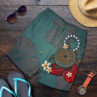 Cook Islands Shorts Men - Blue Turtle Tribal - Polynesian Pride