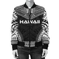 Hawaii Polynesian Chief Women'S Bomber Jacket - Black Version - Polynesian Pride