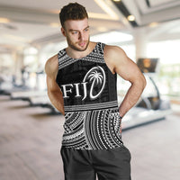 Fiji Rugby Polynesian Patterns Men's Tank Top White - Polynesian Pride
